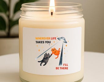 Velas y fragancias para el hogar con diseño de gato OVNI para aniversarios, amigos y San Valentín VK27
