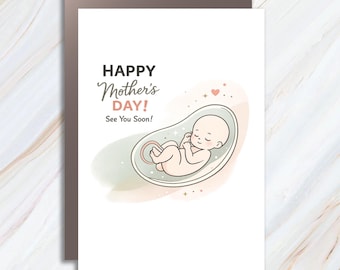Prenatal Mother To Be Mother's Day Card For Pregnant Mom, First Mother's Day, New Mom Greeting Card MC136
