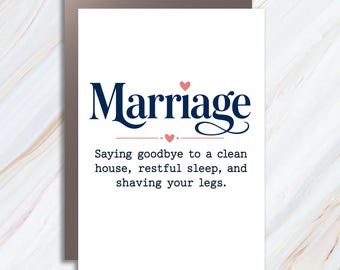 Marriage Saying Goodbye Wedding Card Funny Marriage Greeting Card For Couple Newlyweds Engagement Celebration WC94