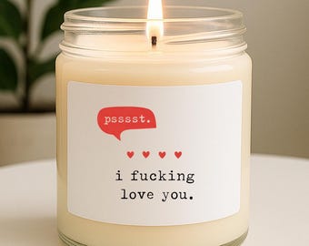 Pssst. Vela "Te amo, carajo", humor para adultos, San Valentín, regalo de amor para esposo o esposa, fragancia madura VK84