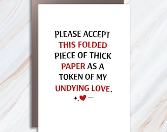 Tarjeta de felicitación de amor sarcástico: Tarjeta divertida de aniversario y San Valentín VC25