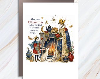 May Your Christmas Gather The Kind Of Wonder You Never Forget Christmas Card Royal Holiday Scene Festive Greeting Card C1410