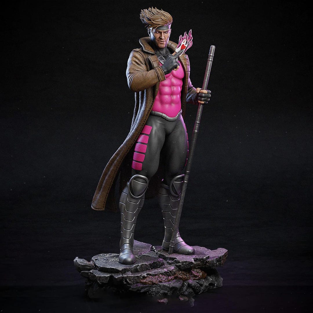Gambit Fanart STL Statue | 1/6 Scale | 3D STL Print File Model Download ...