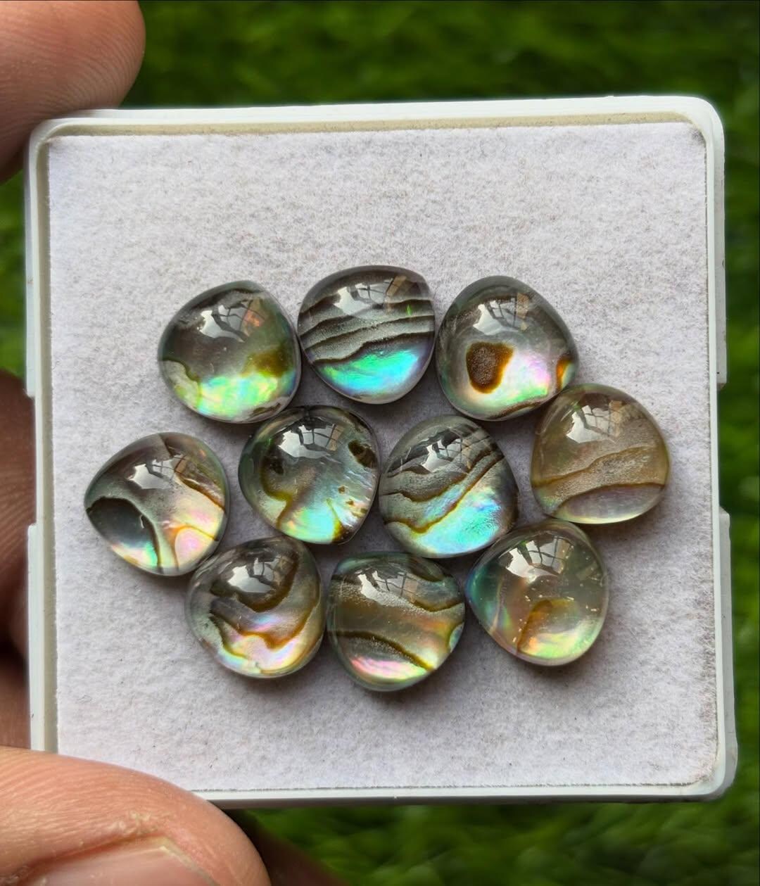 Natural Abalone Shell With Natural Himalayan Crystal Doublet Round ...