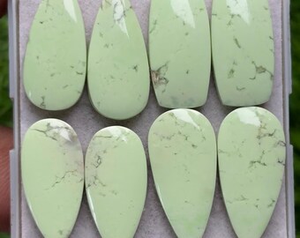 Natural Lemon Chrysoprase Gemstones: Mix Shape, Hand Polished Jewelry Lot (4 Pairs, 22-25mm)