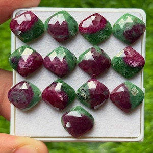Pierres précieuses de zoïsite rubis : tranches de taille marquise rose de 12 x 12 mm, lot pour la création de bijoux - 13 pièces