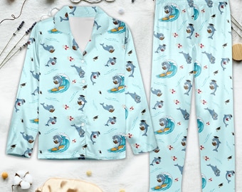 Pijama de graduación con delfines: ropa de dormir con dibujos de surf