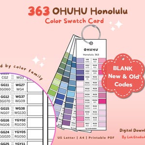 Ohuhu 363 Honolulu-staalkaarten | Afdrukbare markeringsstaalsjablonen | Blanco Oud Nieuw code | A4 en US Letter | Direct downloaden