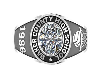 Personalized Sterling Silver Graduation Ring, Class Ring