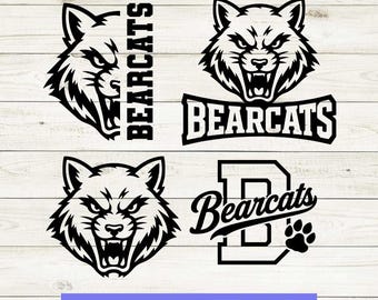 Bearcats svg Sports Team Logo SVG PNG, Bearcats Mascot Baseball, Basketball, Football, cut file Cricut Silhouette, Instant Download