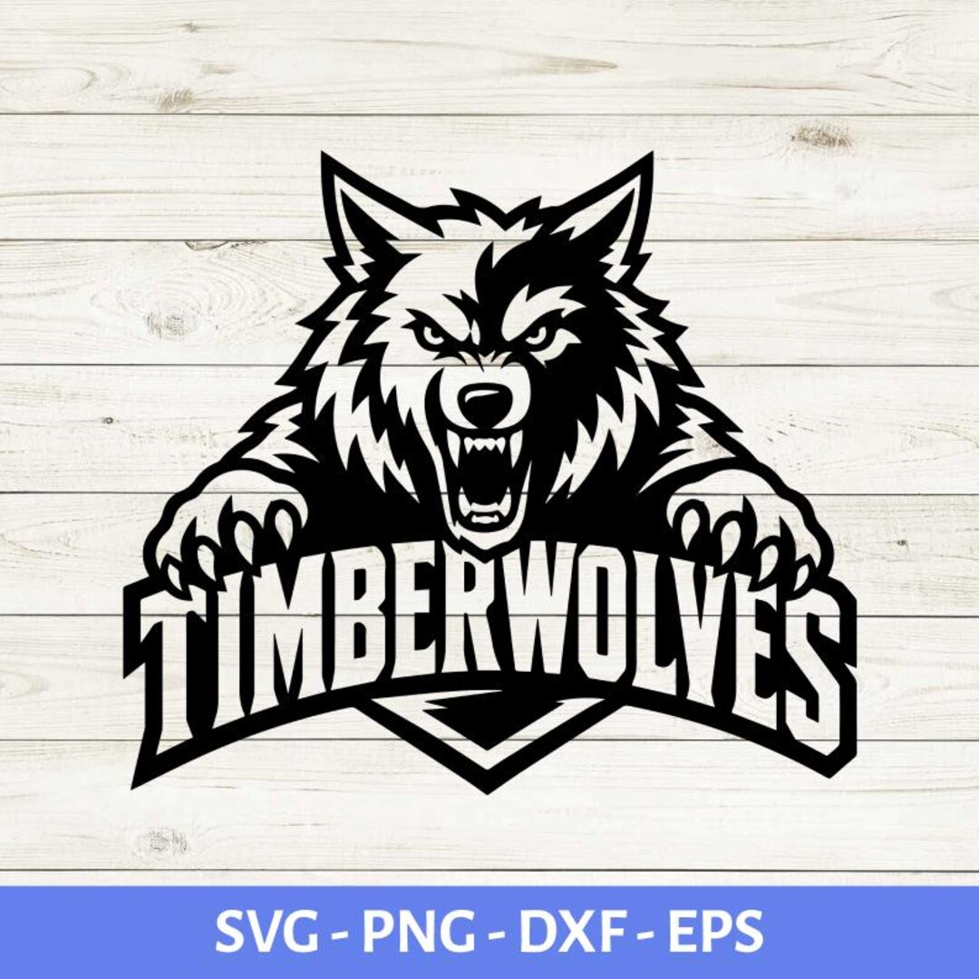 Svg File Timberwolf Timberwolves Svg Sports Team Logo SVG PNG, Timberwolves Mascot Baseball ...