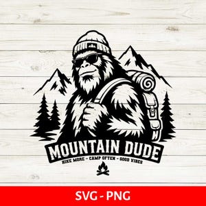 Bigfoot SVG, Sasquatch SVG snijbestand voor Cricut, grappige Bigfoot PNG, Yeti silhouet clipart, Bigfoot shirt ontwerp, Cryptid lasersnijbestand