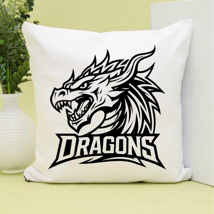 Dragons Svg School Sport Team Logo SVG, Dragons PNG, PDF, Dxf File