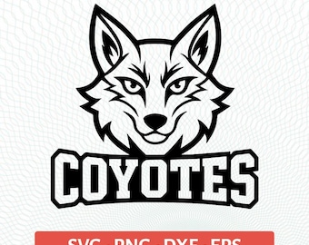Coyotes SVG, logotipo de Coyotes SVG, Coyotes fútbol SVG, Coyotes PNG, mascota de Coyotes SVG, archivo de corte de orgullo del equipo escolar de Coyotes Cricut