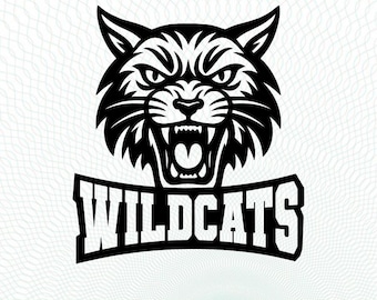 Wildcats svg School Sport Team Logo SVG, Wildcats PNG, PDF, Dxf File Baseball, Basketball, Football, Soccer Cameo, Wildcats Instant Download