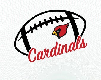 Cardenal SVG, logotipo de Cardenales en SVG, fútbol americano de Cardenales en SVG, Cardenal PNG, mascota de Cardenal en SVG, archivo de corte para Cricut con el orgullo del equipo escolar de Cardenales
