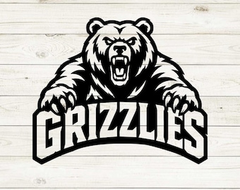 Grizzlies SVG Sport Team Logo, Grizzlies Maskottchen PNG Sport Team Baseball, Basketball, Fußball Cricut Silhouette, Grizzlies sofort schneiden
