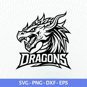 Dragons svg School Sport Team Logo SVG, Dragons PNG, PDF, Dxf File Baseball, Basketball, Football, Soccer Cameo, Cricut Instant Download