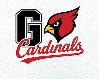 Cardenal SVG, logotipo de los Cardenales SVG, fútbol de los Cardenales SVG, Cardenal PNG, mascota de los Cardenales SVG, archivo de corte de orgullo del equipo escolar Cardenal Cricut