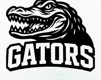 Logotipo SVG de los Gators, equipo deportivo escolar, PNG de los Gators, PDF, archivo DXF, béisbol, baloncesto, fútbol americano, cameo de fútbol de los Gators, descarga instantánea de Cricut