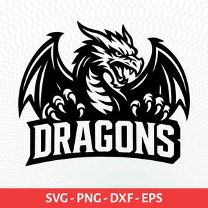 Dragons svg School Sport Team Logo SVG, Dragons PNG, PDF, Dxf File Baseball, Basketball, Football, Soccer Cameo, Cricut Instant Download