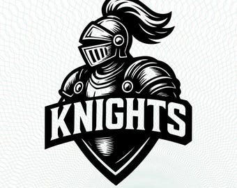 Logotipo de equipo deportivo de los Knights SVG PNG DXF - Mascota de los Knights: béisbol, baloncesto, fútbol americano, silueta de Cricut de los Knights, descarga instantánea