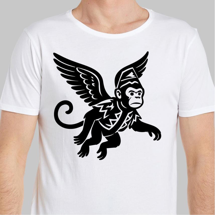 ミュージシャン SADS Big Silhouette Tee MONKEY MARDIGRAS Wizard of Oz Flying Monkey Svg Cricur & Silhouette, OZ Svg File