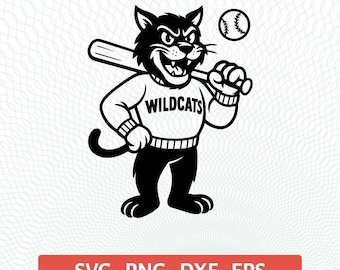 Wildcats svg School Sport Team Logo SVG, Wildcats PNG, PDF, Dxf File Baseball, Basketball, Football, Soccer Cameo, Wildcats Instant Download