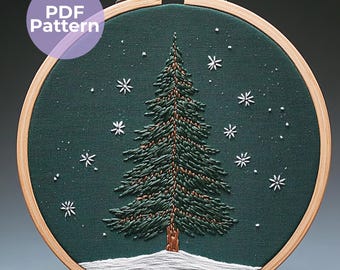 クリスマスツリーの刺繍パターン、初心者向けステッチチュートリアル