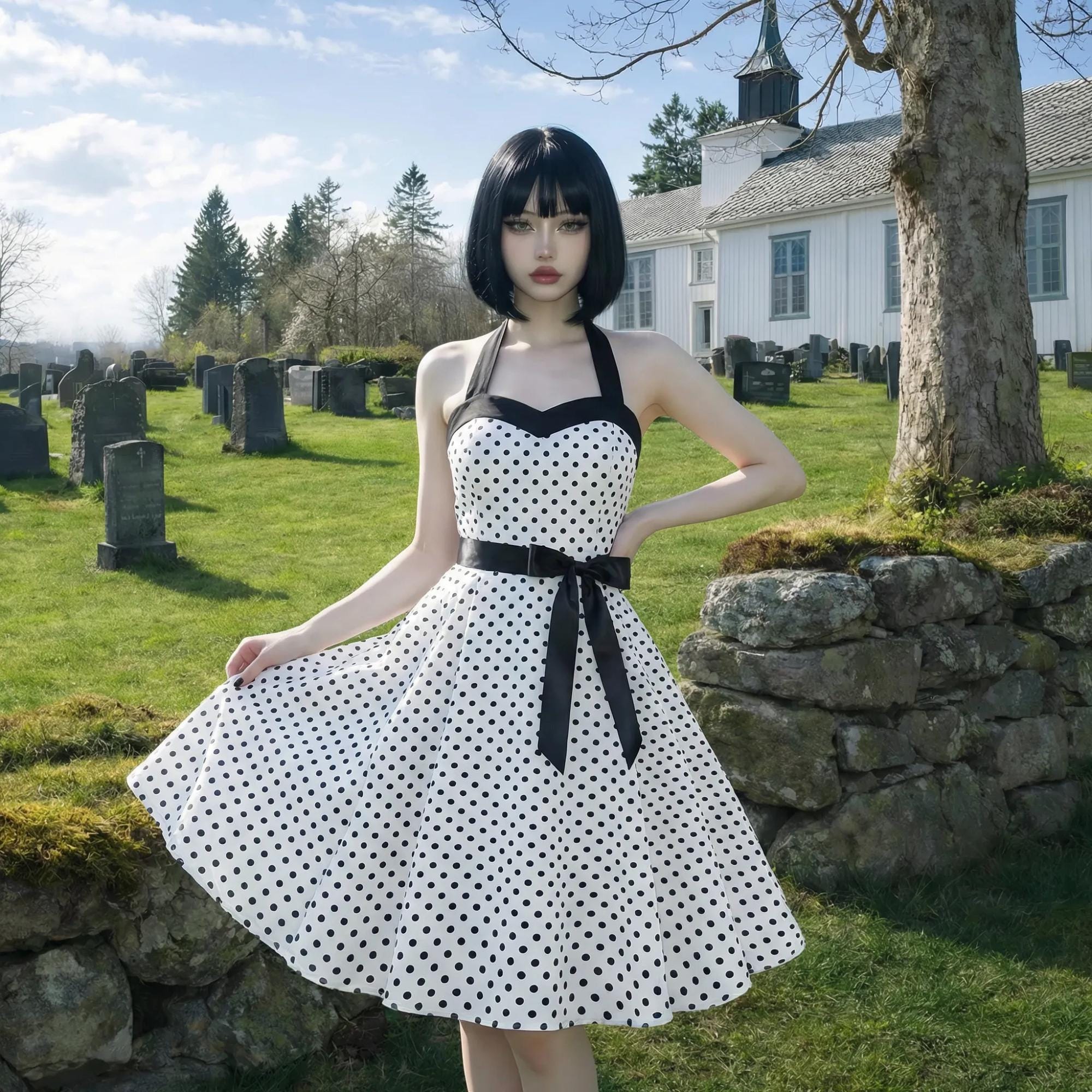 short flowy spring dresses Print Long Sleeve Swing Dress in Glacier Snow Globes 3T main image 0