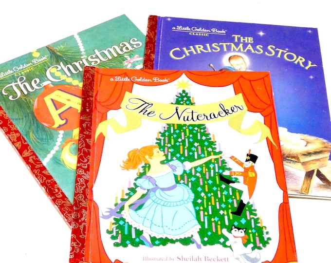 Vintage 1980 Set of Three Children's 'Golden Books' With a Christmas Theme.