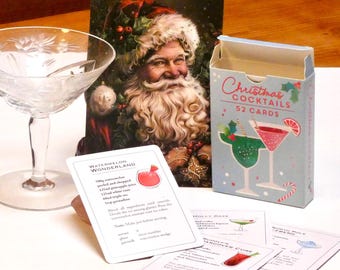 Christmas Cocktail Recipe Card Set