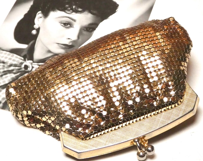 Vintage 1980 Authentic Gold Glomesh Large Coin Purse