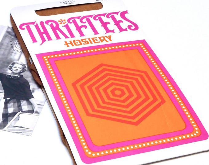Vintage 'Thrifties' Nylon Sheer Stockings Retro 1970s Australian Retro "Stretch Non Run"  Vintage Hosiery Unopened Vintage Fashion Prop