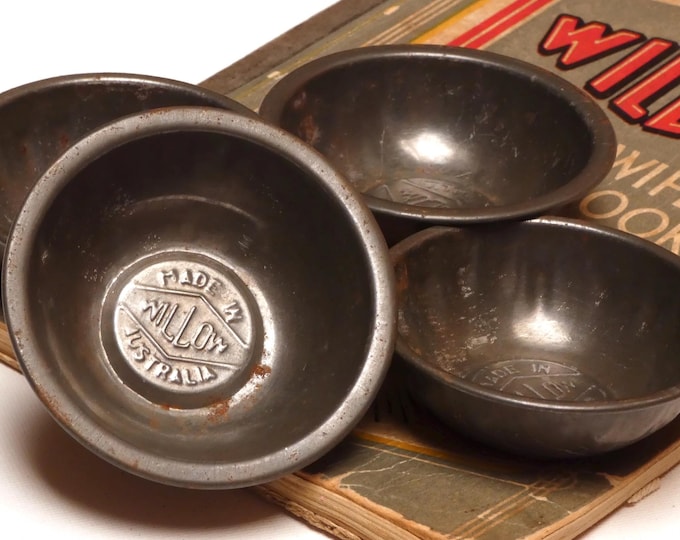 Vintage Rustic Kitchen Farmhouse Vintage Willow Baking Set 4 Tiny Tart Tins Set Cake Baking Kitchen Tools Utensils