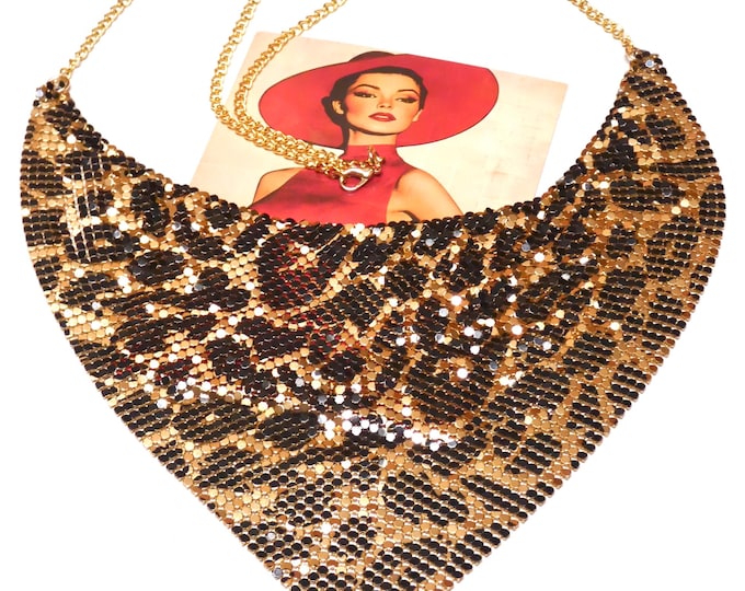 Handmade Bib Necklace Retro Style Up-cycled Repurposed Glomesh