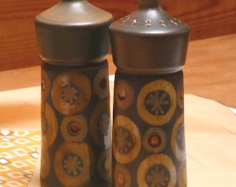 Vintage Retro 1960s Salt and Pepper Shakers Denby Gill Pemberton Arabesque Pottery Retro Dinner Party
