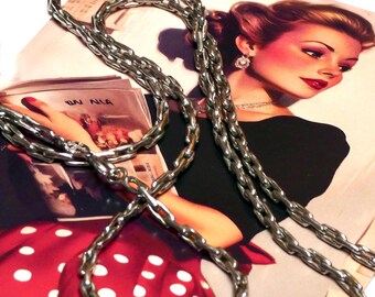 Vintage Dior Sterling Silver Retro Chunky Rope Chain Henkel Grosse