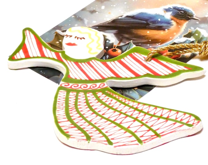 Ceramic Hand Painted Hand Crafted Christmas Angel Decoration