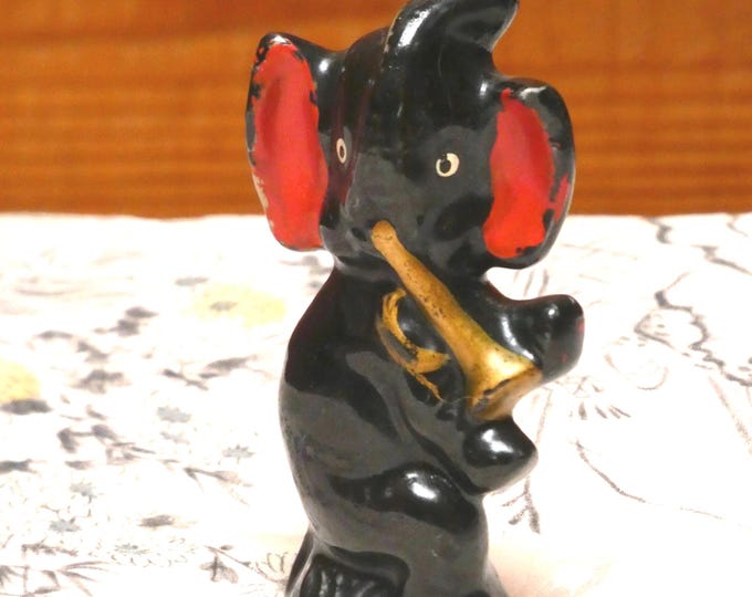 Vintage Anthropomorphic Elephant Figurine, Japan Porcelain, 1930s-40s