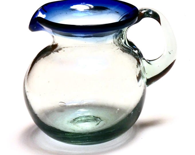 Art Glass Mouth Blown Individual Water Jug Serving Jug