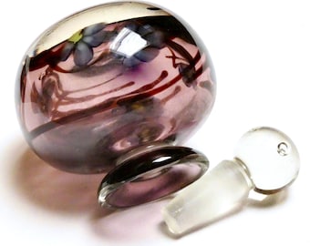 Vintage 1988 Art Glass Mouth Blown Perfume Bottle