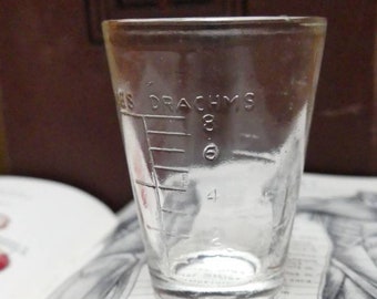 Vintage 1950s Medicine Measuring Glass Small Glass Apothecary Item Herbal Medicine Vintage Chemist