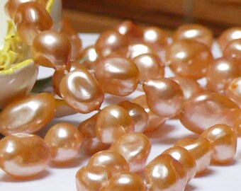 Vintage 1950 MCM Necklace Opera Length String Beads Long Pale Peach Lustre Beaded Boho Fairytale Wedding Jewellery