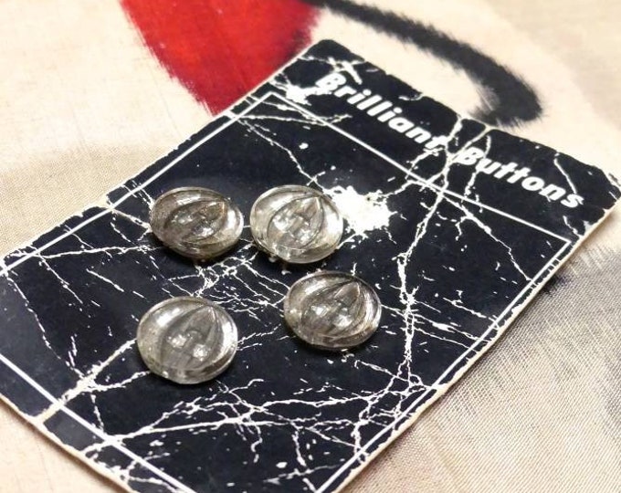 Vintage 1940s Glass Buttons: Brilliant Button Co. on Original Card