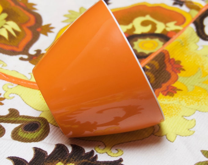 Vintage 1980s Sugar Bowl Orange Hollywood Plastics Retro Serving Ware