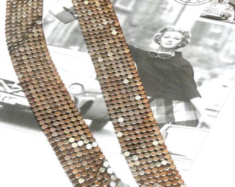 Vintage Silver Mesh Choker Necklace, 1970s Evening Collar