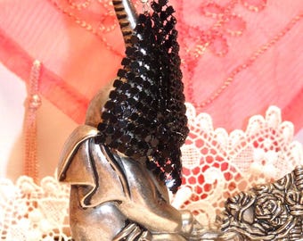 Upcycled Black Mesh Earrings Glomesh Handmade  Pierced Earrings