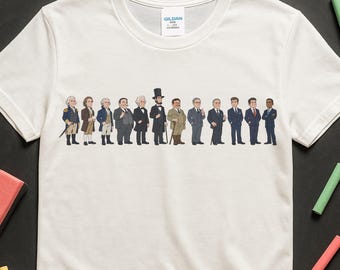 Presidents Timeline Shirt | George Washington Abraham Lincoln Theodore Roosevelt JFK Barack Obama | History Teacher Tee