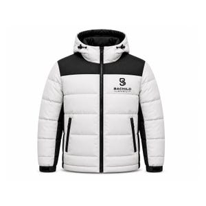 Winter Puffer Jackets | Custom Black White Jacket | Hooded Quilted Coat | Sportswear Jacket | Personalized Outerwear